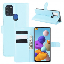 Book Case Samsung Galaxy A21s Hoesje - Lichtblauw