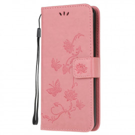 Coverup Bloemen & Vlinders Book Case - Huawei Y5P Hoesje - Pink