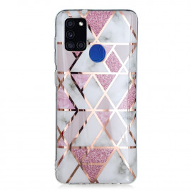 Marble Design Back Cover - Samsung Galaxy A21s Hoesje - Roze