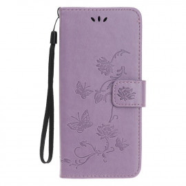 Coverup Bloemen & Vlinders Book Case - iPhone 12 Pro Hoesje - Lila