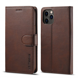 LC.IMEEKE Luxe Book Case - iPhone 12 Hoesje - Donkerbruin