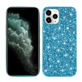 Glitter Back Cover - iPhone 12 Mini Hoesje - Blauw
