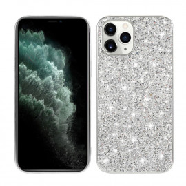 Glitter Back Cover - iPhone 12 Mini Hoesje - Zilver