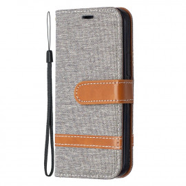 Denim Book Case - iPhone 12 Mini Hoesje - Grijs