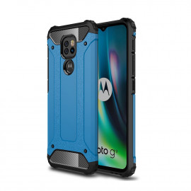 Armor Hybrid Back Cover - Motorola Moto G9 Play Hoesje - Lichtblauw