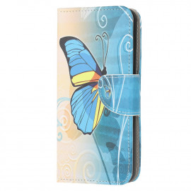 Book Case - Samsung Galaxy A12 Hoesje - Blauwe Vlinder