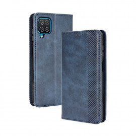 Vintage Book Case - Samsung Galaxy A12 Hoesje - Blauw