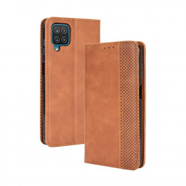 Vintage Book Case - Samsung Galaxy A12 Hoesje - Bruin