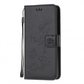 Coverup Bloemen & Vlinders Book Case - Samsung Galaxy A52 / A52s Hoesje - Zwart