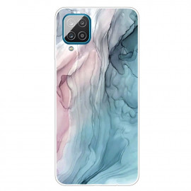 Coverup Marmer TPU Back Cover - Samsung Galaxy A12 Hoesje - Pink / Blauw