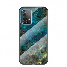 Coverup Marble Glass Back Cover - Samsung Galaxy A52 / A52s Hoesje - Emerald / Goud