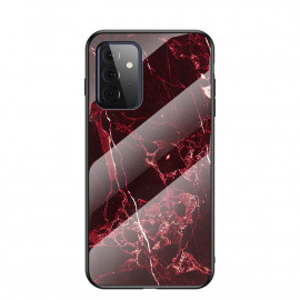 Coverup Marble Glass Back Cover - Samsung Galaxy A72 Hoesje - Rood