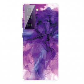 Marmer TPU Back Cover - Samsung Galaxy S21 Plus Hoesje - Paars / Roze