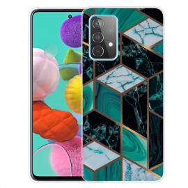 Coverup Marmer TPU Back Cover - Samsung Galaxy A72 Hoesje - Emerald / Goud