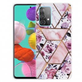 Marmer TPU Back Cover - Samsung Galaxy A72 Hoesje - Roze / Paars