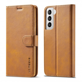 LC.IMEEKE Luxe Book Case - Samsung Galaxy S21 Hoesje - Bruin