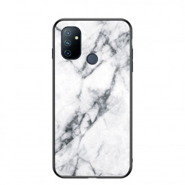 Marble Glass Back Cover - OnePlus Nord N100 Hoesje - Wit