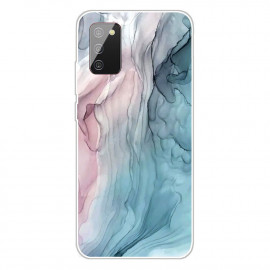 Marmer TPU Back Cover - Samsung Galaxy A02s Hoesje - Pink / Blauw