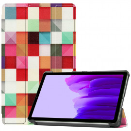 Tri-Fold Book Case - Samsung Galaxy Tab A7 Lite Hoesje - Colour Squares