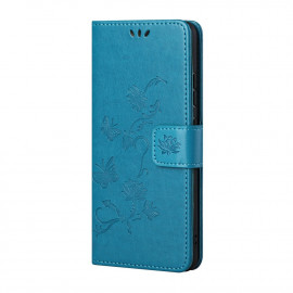 Bloemen Book Case - Nokia X10 / X20 Hoesje - Blauw