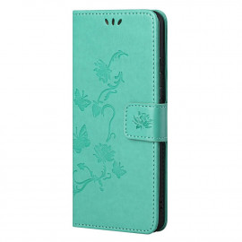 Bloemen Book Case - Nokia G10 / G20 Hoesje - Cyan