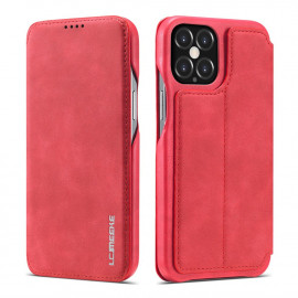 LC.IMEEKE Retro Book Case - iPhone 12 / 12 Pro Hoesje - Rood