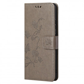 Bloemen Book Case - OnePlus Nord 2 Hoesje - Grijs