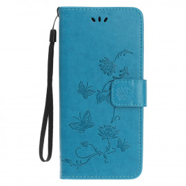 Bloemen Book Case - iPhone 13 Hoesje - Blauw