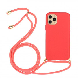 Coverup TPU Back Cover met Koord - Biologisch Afbreekbaar - iPhone 13 Hoesje - Rood