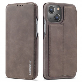 LC.IMEEKE Retro Book Case - iPhone 13 Hoesje - Grijs