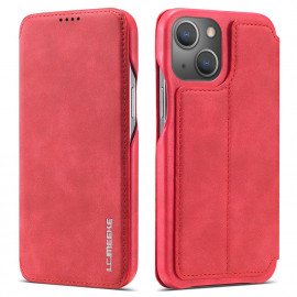 LC.IMEEKE Retro Book Case - iPhone 13 Hoesje - Rood