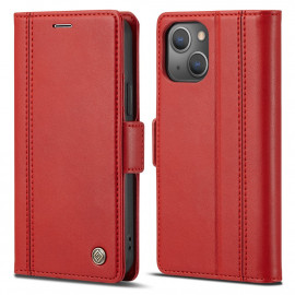 LC.IMEEKE Classic Book Case - iPhone 13 Hoesje - Rood