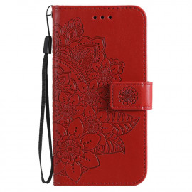 Bloemen Book Case - Xiaomi Poco X3 Pro Hoesje - Rood