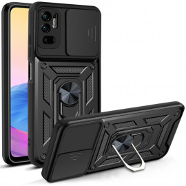 Ring KickStand Back Cover - Xiaomi Redmi Note 10 5G Hoesje - Zwart