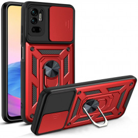 Ring KickStand Back Cover - Xiaomi Redmi Note 10 5G Hoesje - Rood