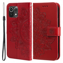 Coverup Mandala Bloemen Book Case - Xiaomi Mi 11 Lite (4G, 5G & NE) Hoesje - Rood