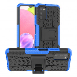 Rugged Kickstand Back Cover - Samsung Galaxy A03s Hoesje - Blauw