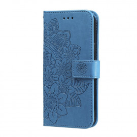 Bloemen Book Case - Motorola Moto G60s Hoesje - Blauw