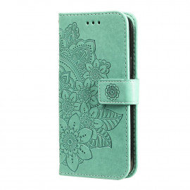 Bloemen Book Case - Motorola Moto G60s Hoesje - Groen