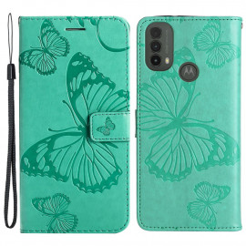 Coverup Vlinders Book Case - Motorola Moto E20 / E30 / E40 Hoesje - Groen