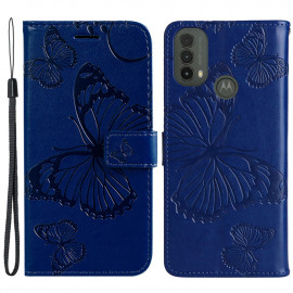 Vlinder Book Case - Motorola Moto E20 / E30 / E40 Hoesje - Blauw