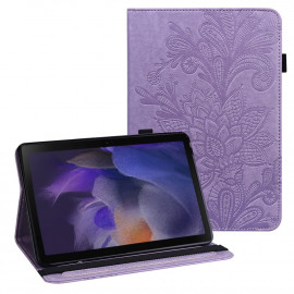 Bloemen & Vlinders Book Case - Samsung Galaxy Tab A8 10.5 (2021) Hoesje - Paars