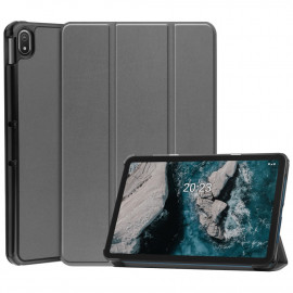 Tri-Fold Book Case met Wake/Sleep - Nokia T20 Hoesje - Grijs