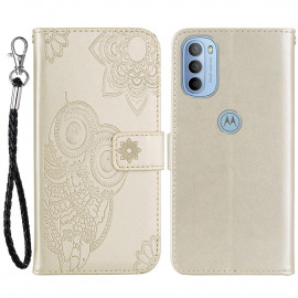 Uilen Book Case - Motorola Moto G31 / G41 Hoesje - Goud