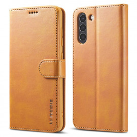 LC.IMEEKE Luxe Book Case - Samsung Galaxy S21 FE Hoesje - Bruin