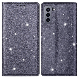 Glitter Book Case - Samsung Galaxy S22 Hoesje - Grijs