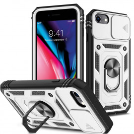Coverup Ring Kickstand met Camera Shield - iPhone SE (2022/2020), iPhone 8 / 7 Hoesje - Wit