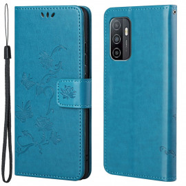 Coverup Bloemen & Vlinders Book Case - Samsung Galaxy A53 Hoesje - Blauw