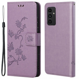 Bloemen Book Case - Samsung Galaxy A13 4G Hoesje - Paars
