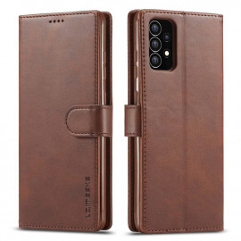 LC.IMEEKE Luxe Book Case - Samsung Galaxy A53 Hoesje - Donkerbruin
